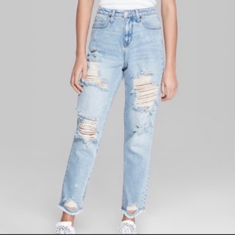 Wild Fable Distressed High Rise Mom Jeans